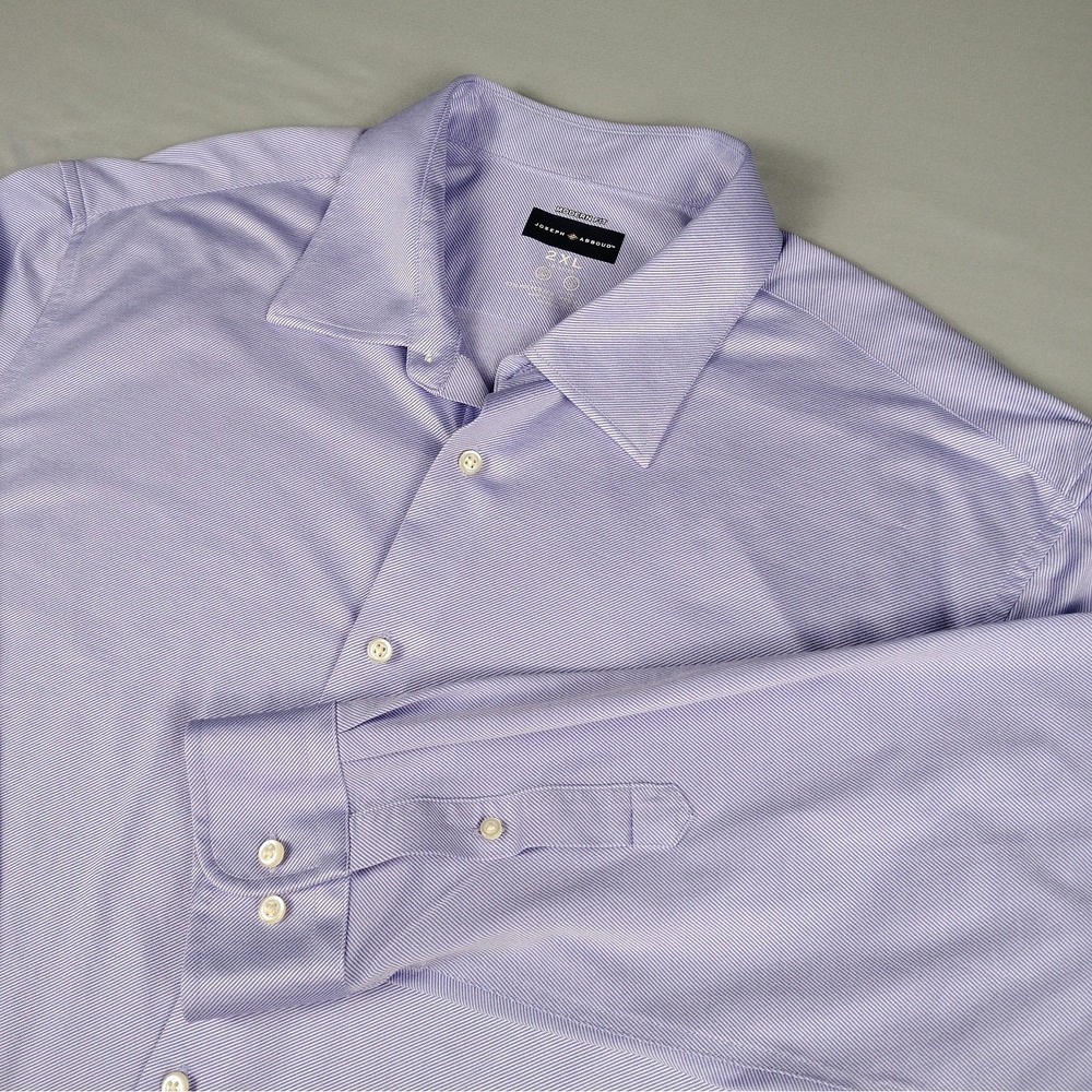 Joseph Abboud Dress Shirt Mens 18 32/33 Purple Modern Fit Easy Care Poly/Cotton